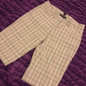 Grey Plaid Dress Shorts